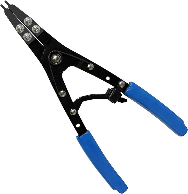 Guweta 38700 Snap Ring Pliers Internal External 10" Large Heavy Duty Ratchet Locking Design Anti-slip Circlip Pliers Blue Automotive Removal Tool Kit Compatible with Ford Super Duty Pickups 2007 and Newer - Image 1